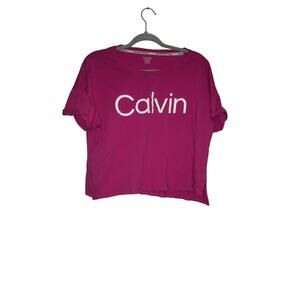 🧡$5 CALVIN KLEIN Women’s Cotton Fuchsia Logo Tee